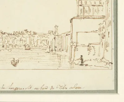 Gezicht op de Tiber in Rome bij de Longara