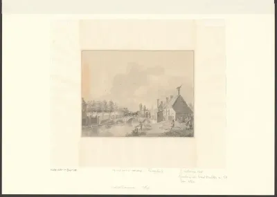 Gezicht op de tolbrug van de Watergraafsmeer, gezien over de Ringvaart