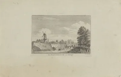 Gezicht op de Tolsteegpoort te Utrecht