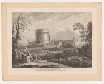Gezicht op de Tombe van Caecilia Metella bij Rome