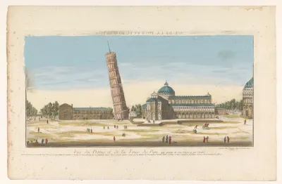 Gezicht op de Toren en de Dom te Pisa