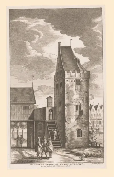 Gezicht op de toren Swych Utrecht te Amsterdam