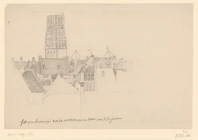 Gezicht op de toren van de Grote Kerk te Harderwijk