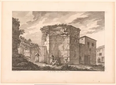 Gezicht op de Toren van de winden (Horologium van Andronicus van Cyrrhus)