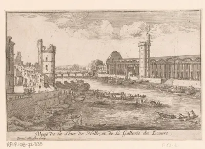 Gezicht op de Tour de Nelle en het Louvre