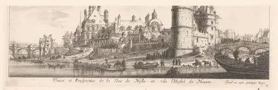Gezicht op de Tour de Nesle en het hôtel de Nevers