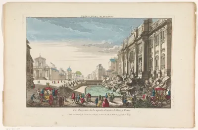 Gezicht op de Trevi-fontein te Rome
