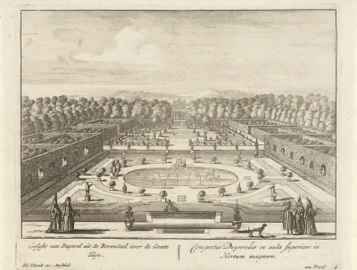 Gezicht op de tuin van buitenplaats Duinrell