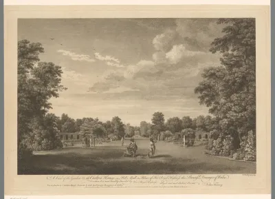 Gezicht op de tuin van Carlton House bij Pall Mall