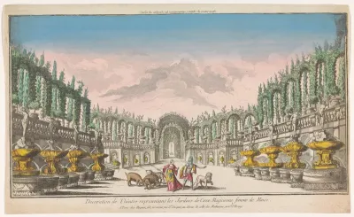 Gezicht op de tuin van Circe