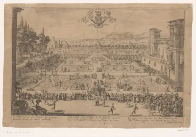Gezicht op de tuin van het paleis van Nancy