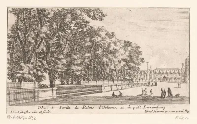 Gezicht op de tuin van Palais d'Orleans