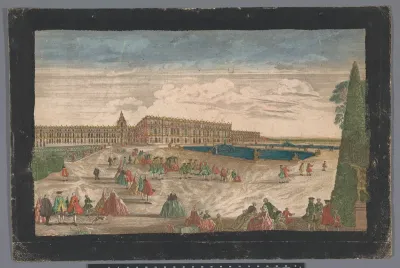 Gezicht op de Tuin van Versailles en het Paleis van Versailles