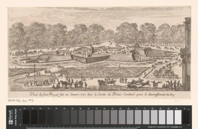 Gezicht op de tuinen van het Palais-Royal