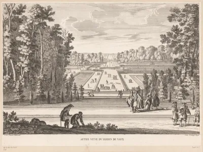 Gezicht op de tuinen van kasteel van Vaux-le-Vicomte