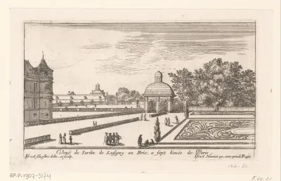 Gezicht op de tuinen van Lusigny