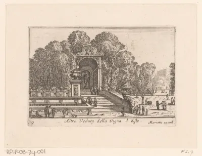 Gezicht op de tuinen van Villa d'Este