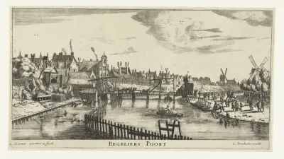 Gezicht op de Tweede Regulierspoort te Amsterdam