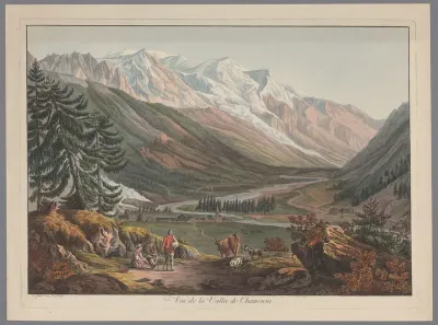 Gezicht op de vallei bij Chamonix