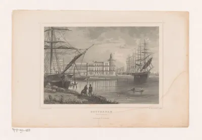 Gezicht op de Veerhaven te Rotterdam