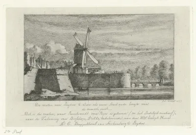 Gezicht op de vesten van Leiden