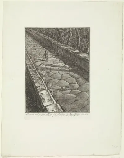 Gezicht op de Via Appia Antica