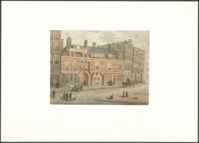 Gezicht op de Vijgendam en het Beurspoortje