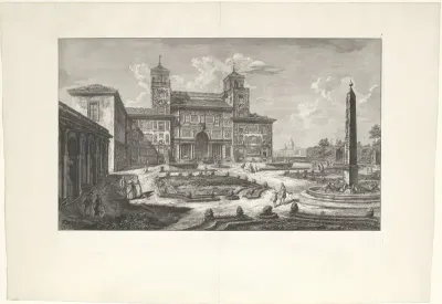Gezicht op de Villa Medici te Rome