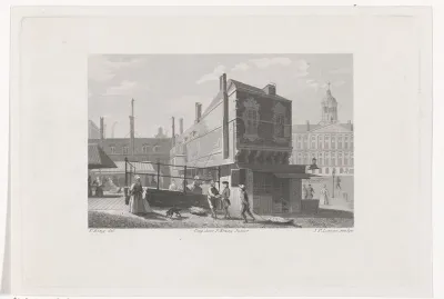 Gezicht op de Vismarkt te Amsterdam