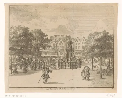 Gezicht op de Vismarkt te Leiden