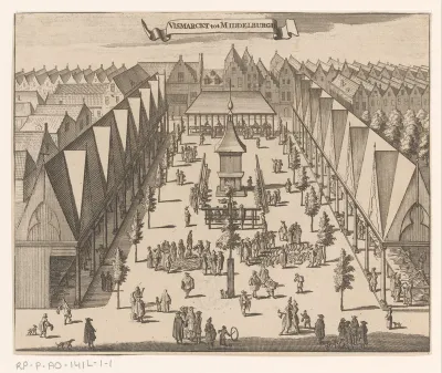 Gezicht op de Vismarkt te Middelburg