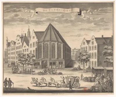 Gezicht op de Vleeshal te Den Haag