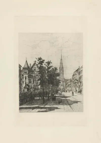 Gezicht op de Vondelstraat van Amsterdam