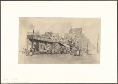 Gezicht op de voorjaarsmarkt op het Haarlemmerplein