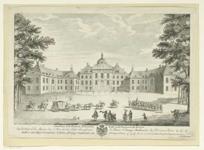 Gezicht op de voorkant Huis ten Bosch