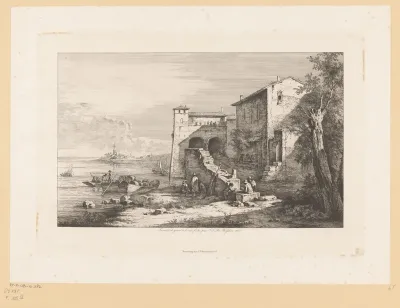 Gezicht op de voormalige douanekantoren van Rome