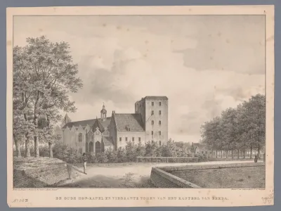 Gezicht op de voormalige Hofkapel van het Kasteel van Breda