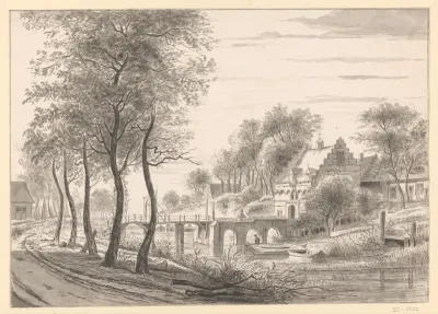Gezicht op de voorpoort van Kasteel Buren