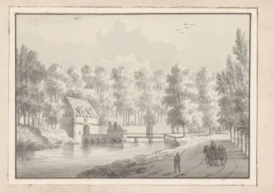 Gezicht op de voorpoort van Kasteel Buren
