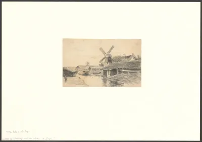 Gezicht op de Voorweg en een molen