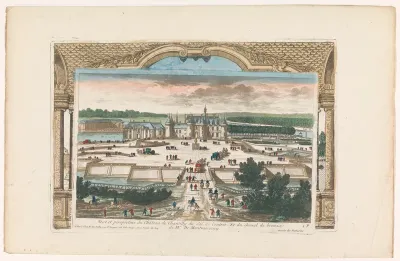 Gezicht op de voorzijde van het Château de Chantilly