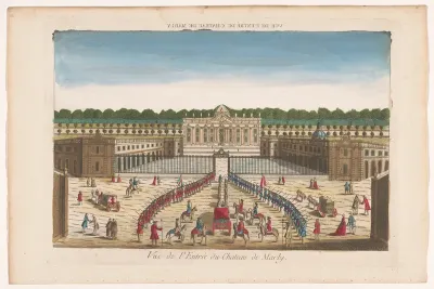 Gezicht op de voorzijde van het Château de Marly