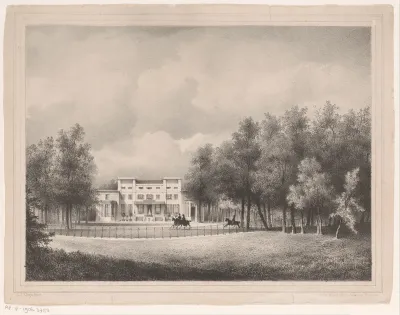 Gezicht op de voorzijde van huize De Paauw te Wassenaar