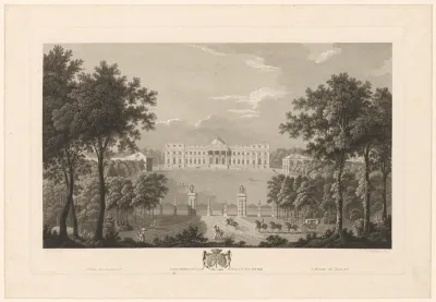 Gezicht op de voorzijde van Kasteel van Laken bij Brussel