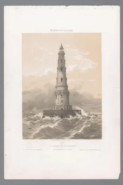 Gezicht op de vuurtoren van Cordouan aan de monding van de Gironde