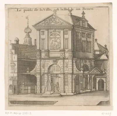 Gezicht op de Waag en Boterhal te Leiden
