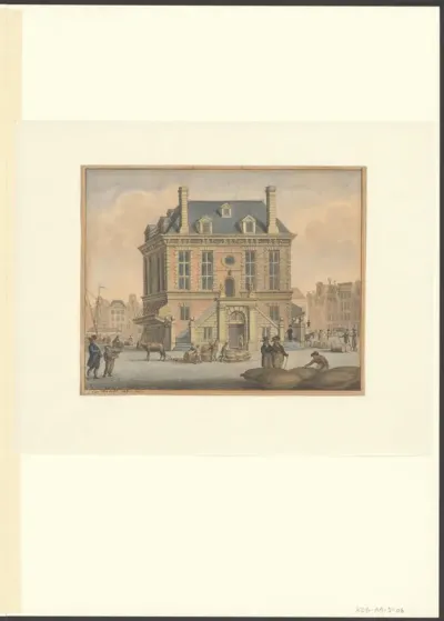 Gezicht op de Waag op de Dam