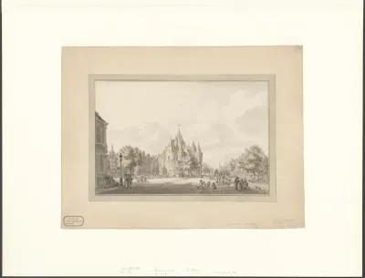 Gezicht op de Waag op de Nieuwmarkt