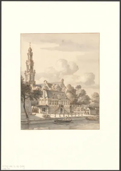 Gezicht op de Waag op de Westermarkt