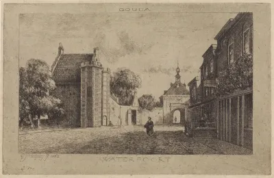 Gezicht op de Waterpoort te Gouda